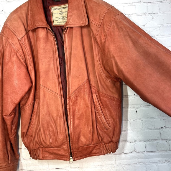 VINTAGE |•MEMBERS ONLY•| Totally 70s Brown! • 100% Leather Bomber Jacket - Picture 2 of 15